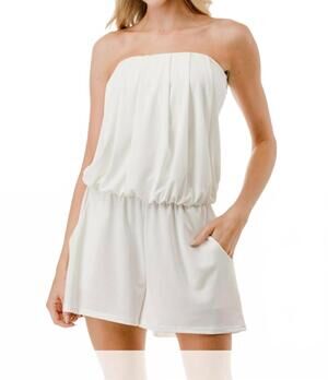 NEW ARIELLA pockets tube romper in ivory